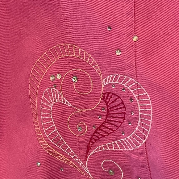 Pink Button Front LS Embellished Jacket XL - Picture 4 of 6